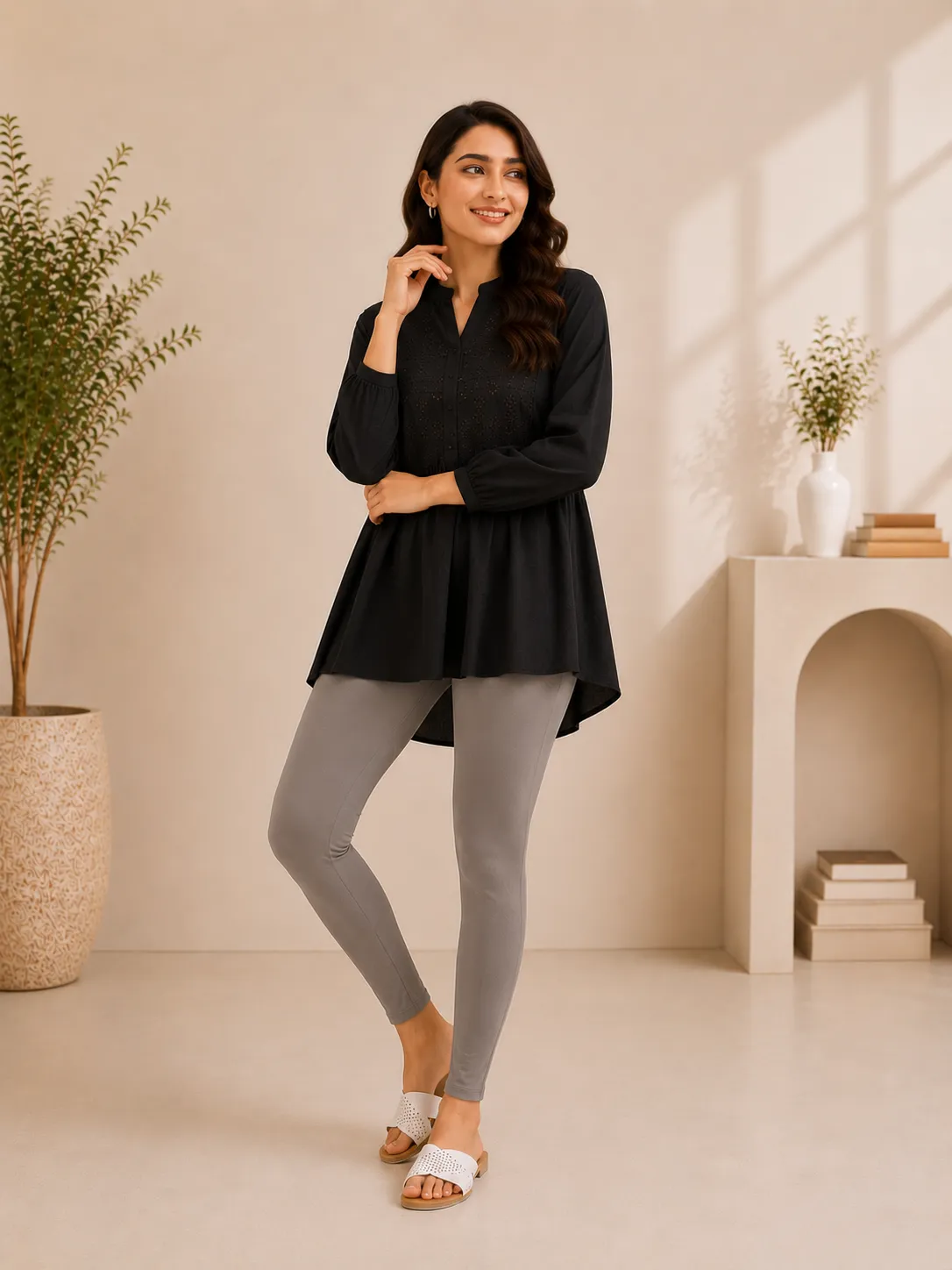 E Skin Cotton Lycra Ankle-Length Women’s Leggings – 4-Way Stretch