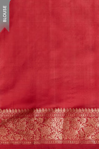 Orange Silk Viscose Kadwa Banaras Inspired Design Saree